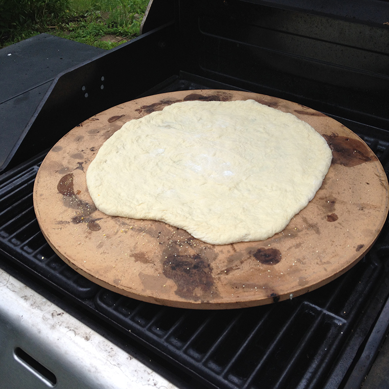 Dough on Stone on Grill